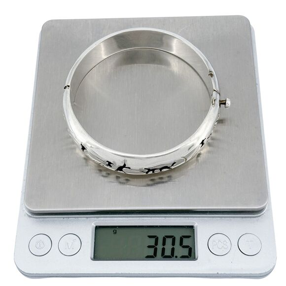 Vintage Mexico Taxco TT-32 Sterling Silver Bullfighter Shadow Box Bangle 7.5" - Picture 7 of 8